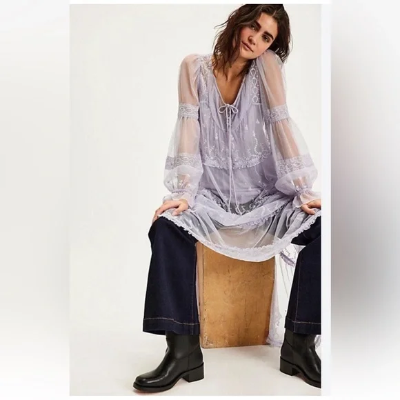 blue long sleeve dress Long Sleeve T-Shirt Dress in Blue